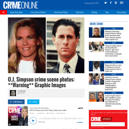 O.J. Simpson crime scene photos: **Warning** Graphic Images