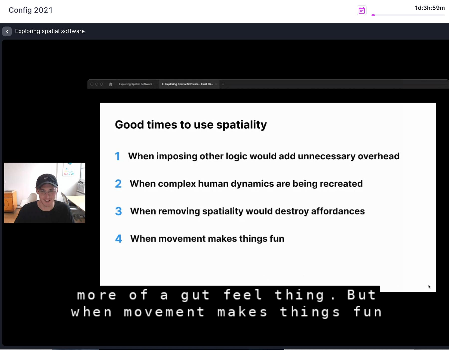 John on Spatial Software at config