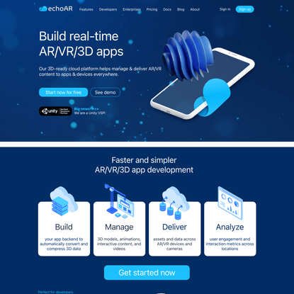 echoAR | Build better AR/VR/3D apps | Start now for FREE