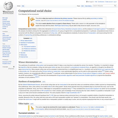 Computational social choice - Wikipedia