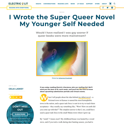 I Wrote the Super Queer Novel My Younger Self Needed - Electric Literature