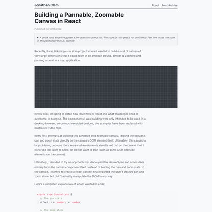 Building a Pannable, Zoomable Canvas in React | Jonathan Clem