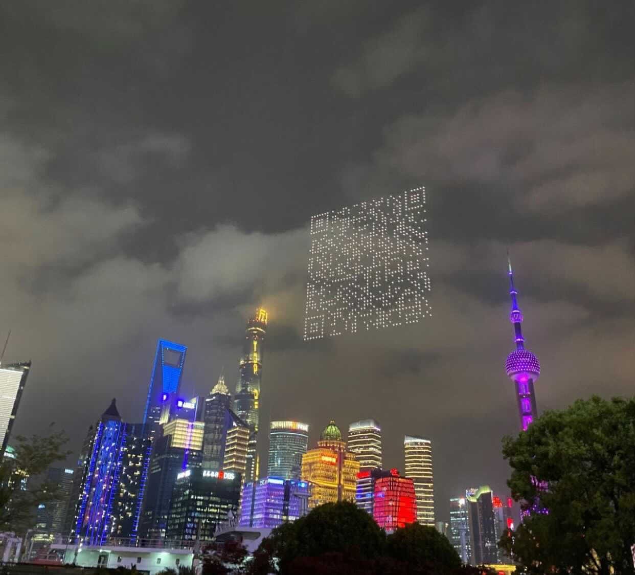 QR code on Shanghai’s sky, 2021