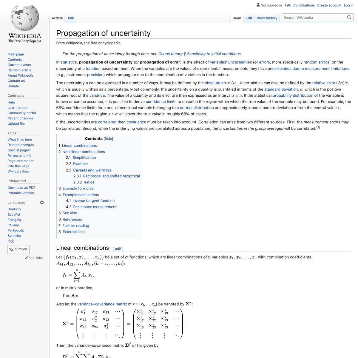 Propagation Of Uncertainty - Wikipedia — Are.na