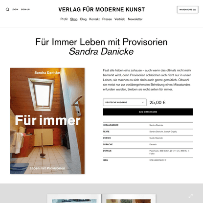 Für Immer Leben mit Provisorien | VfmK Verlag für moderne Kunst GmbH
