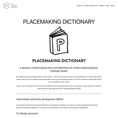 PLACEMAKING DICTIONARY