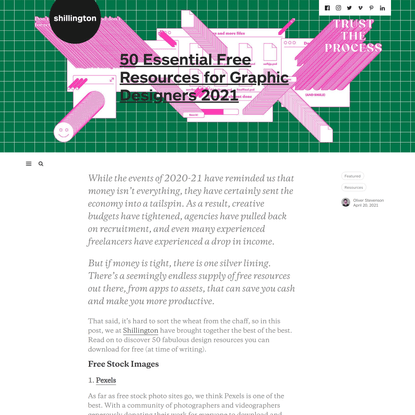 50 Essential Free Resources for Graphic Designers 2021 - Shillington Design Blog