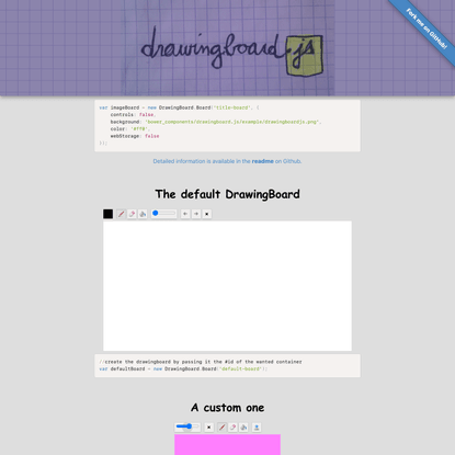 Drawingboard.js: a simple canvas based drawing app that you can integrate easily on your website.