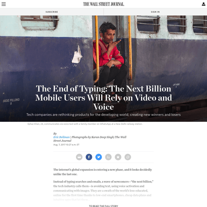 The End of Typing: The Internet's Next Billion Users Want Use Video and Voice