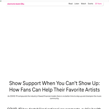 Show Support When You Can’t Show Up: How Fans Can Help Their Favorite Artists — Jazmina Figueroa &amp; Zach Tippitt