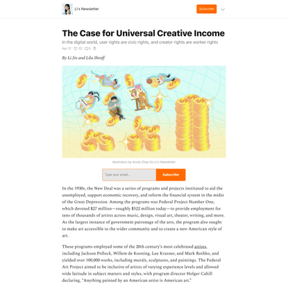 The Case for Universal Creative Income