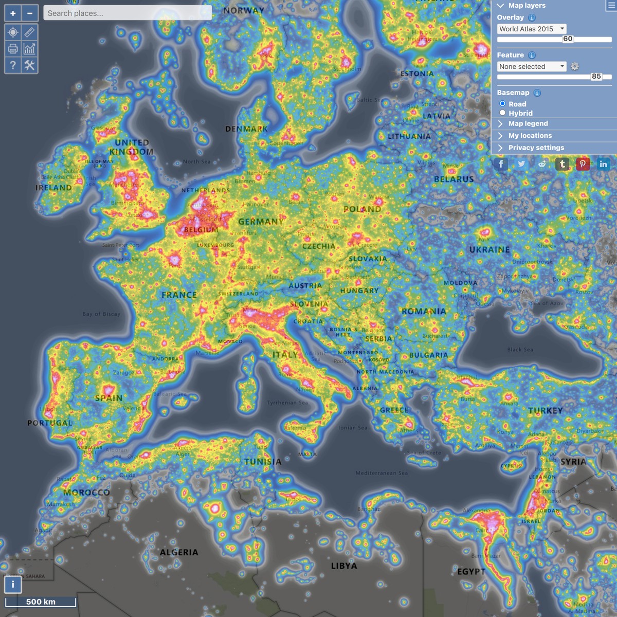 Light Pollution Map — Are Na