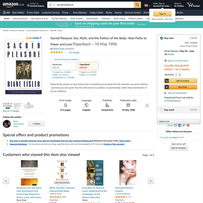 Sacred Pleasure: Sex, Myth, and the Politics of the Body--New Paths to Power and Love