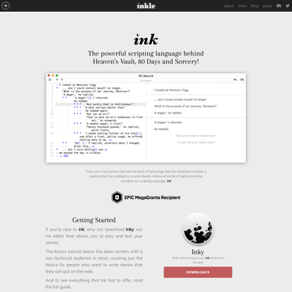 ink - inkle’s narrative scripting language