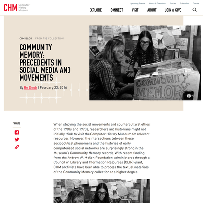 Community Memory: Precedents in Social Media and Movements - CHM