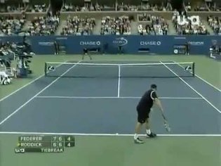 Roger Federer - How to return 140 mph Andy Roddick serve