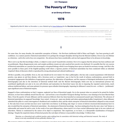 The Poverty of Theory - Or an Orrery of Errors