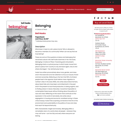 Belonging: A Culture of Place | IndieBound.org