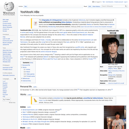 Yoshitoshi ABe - Wikipedia