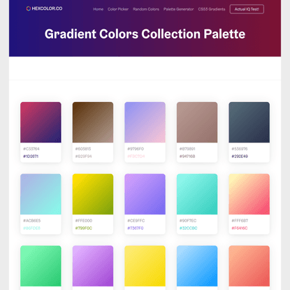 Gradient Colors Collection Palette - Beautiful colored gradients
