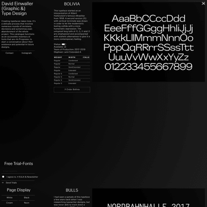David Einwaller, Graphic &amp; Type Design
