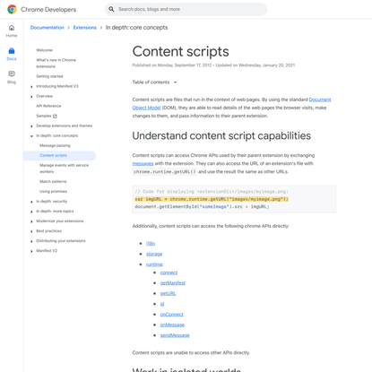 Content scripts - Chrome Developers