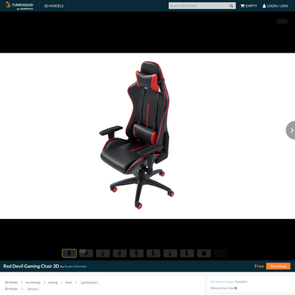 Red Devil Gaming Chair 3D - TurboSquid 1719440