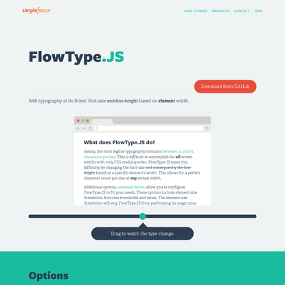 FlowType.JS - Responsive web typography at its finest: font-size and line-height based on element width. | Simple Focus