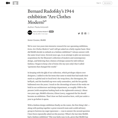 Bernard Rudofsky’s 1944 exhibition “Are Clothes Modern?”