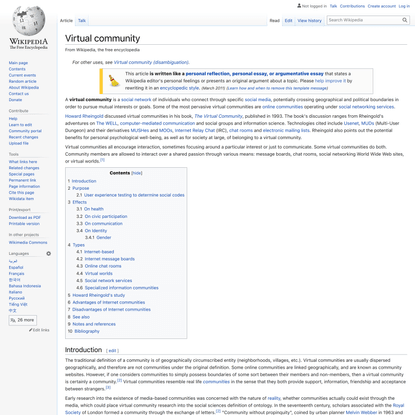 Virtual community - Wikipedia