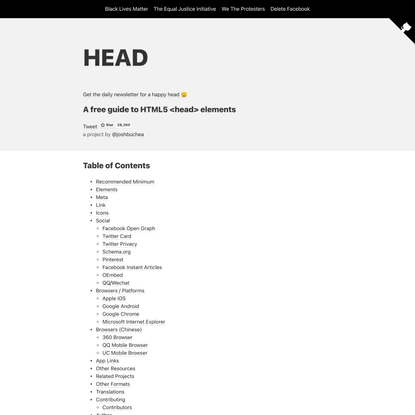 HEAD - A free guide to &lt;head&gt; elements