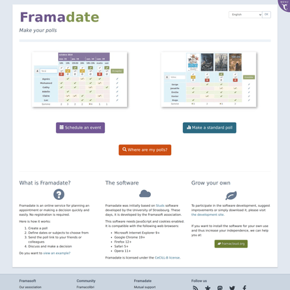 Make your polls - Framadate
