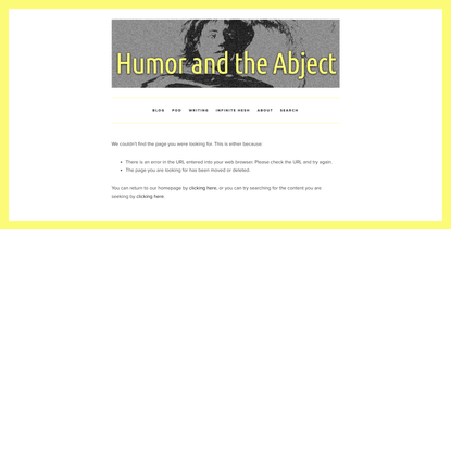 Humor and the Abject