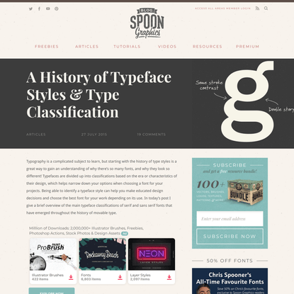 A History of Typeface Styles & Type Classification