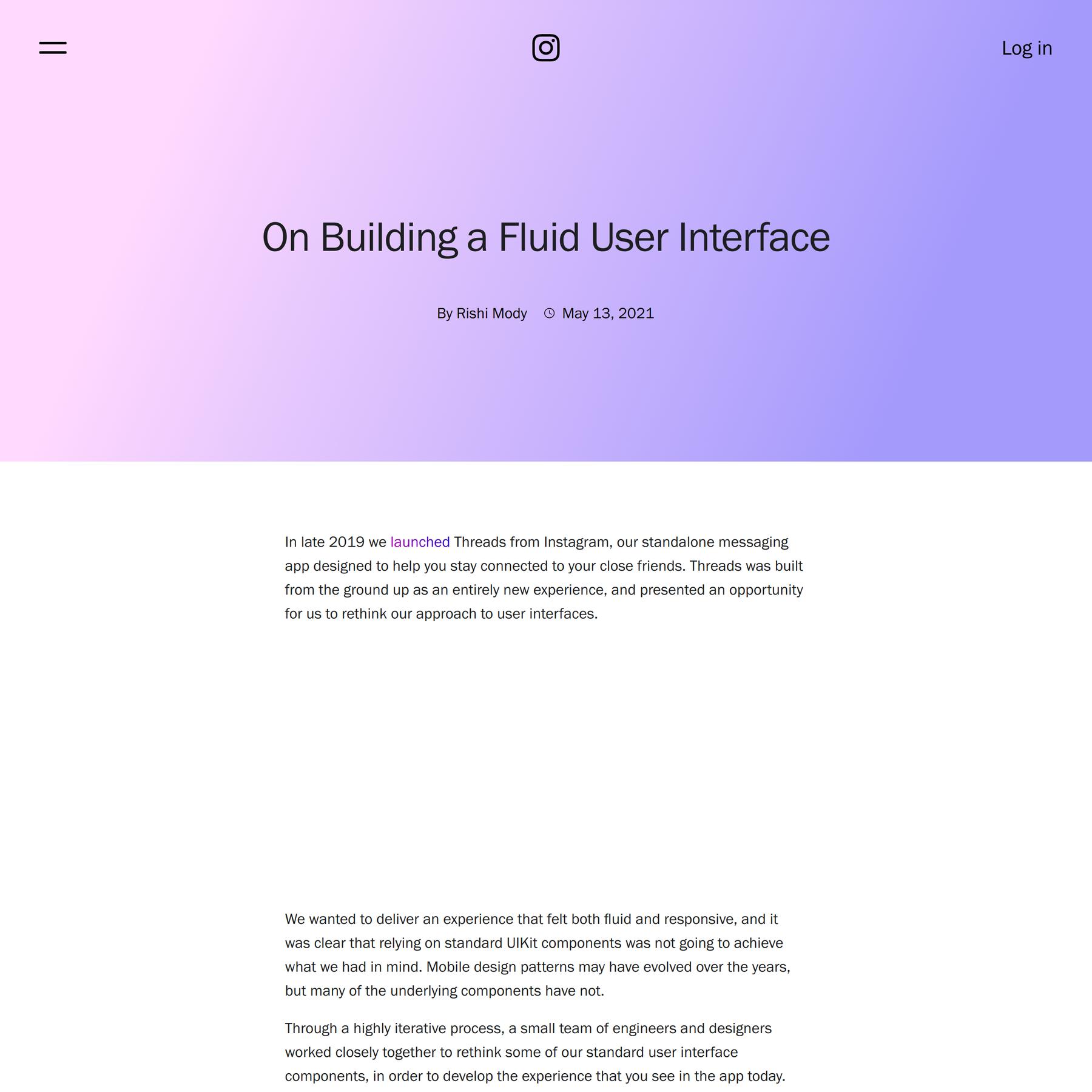 On Building a Fluid User Interface