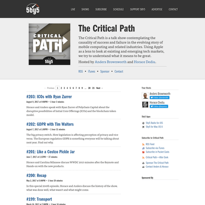5by5 | The Critical Path