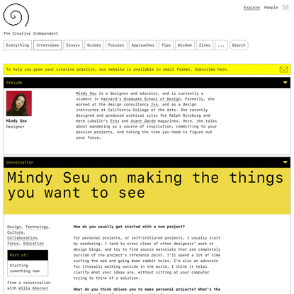 Mindy Seu on Making the Things You Want to See