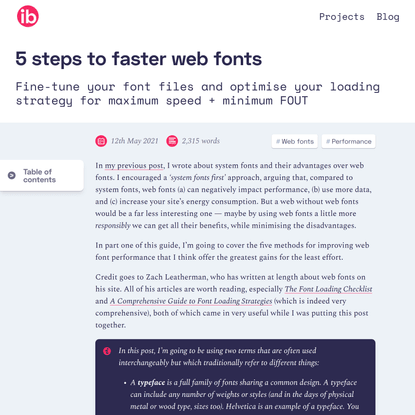 5 steps to faster web fonts /// Iain Bean