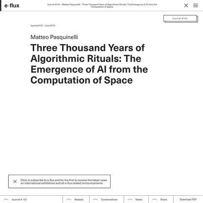Three Thousand Years of Algorithmic Rituals: The Emergence of AI from the Computation of Space
