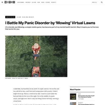 I Battle My Panic Disorder by Mowing Virtual Lawns