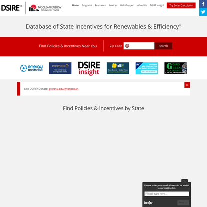 Database of State Incentives for Renewables &amp; Efficiency® - DSIRE
