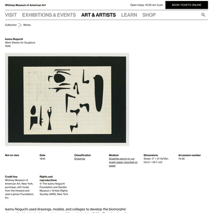 Isamu Noguchi | Work Sheets for Sculpture