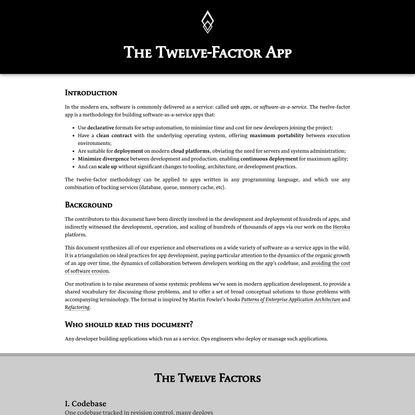 The Twelve-Factor App
