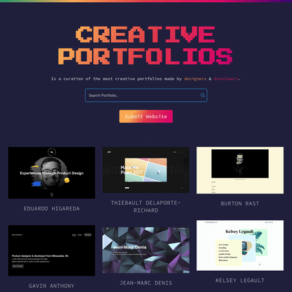Creative Portfolios - Made by the greatest designers &amp; developers.