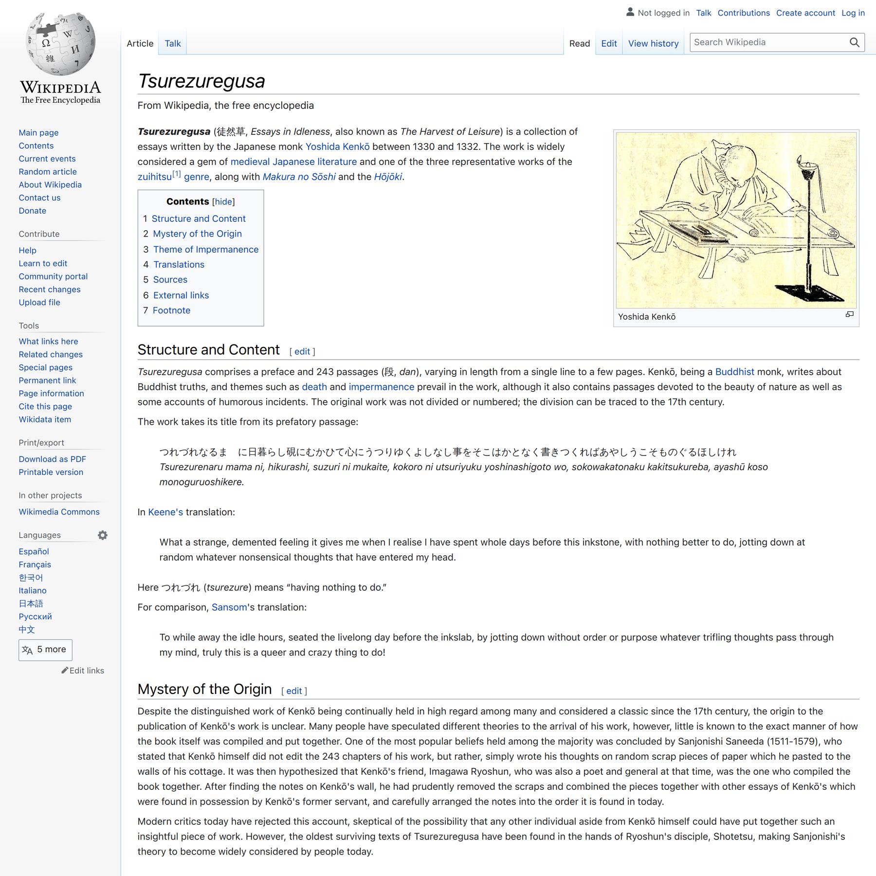 Tsurezuregusa - Wikipedia