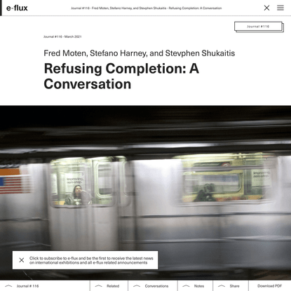 Refusing Completion: A Conversation