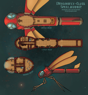 Dragonfly-Class Spelljammer [40x43]