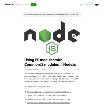 Using ES modules with CommonJS modules in Node.js