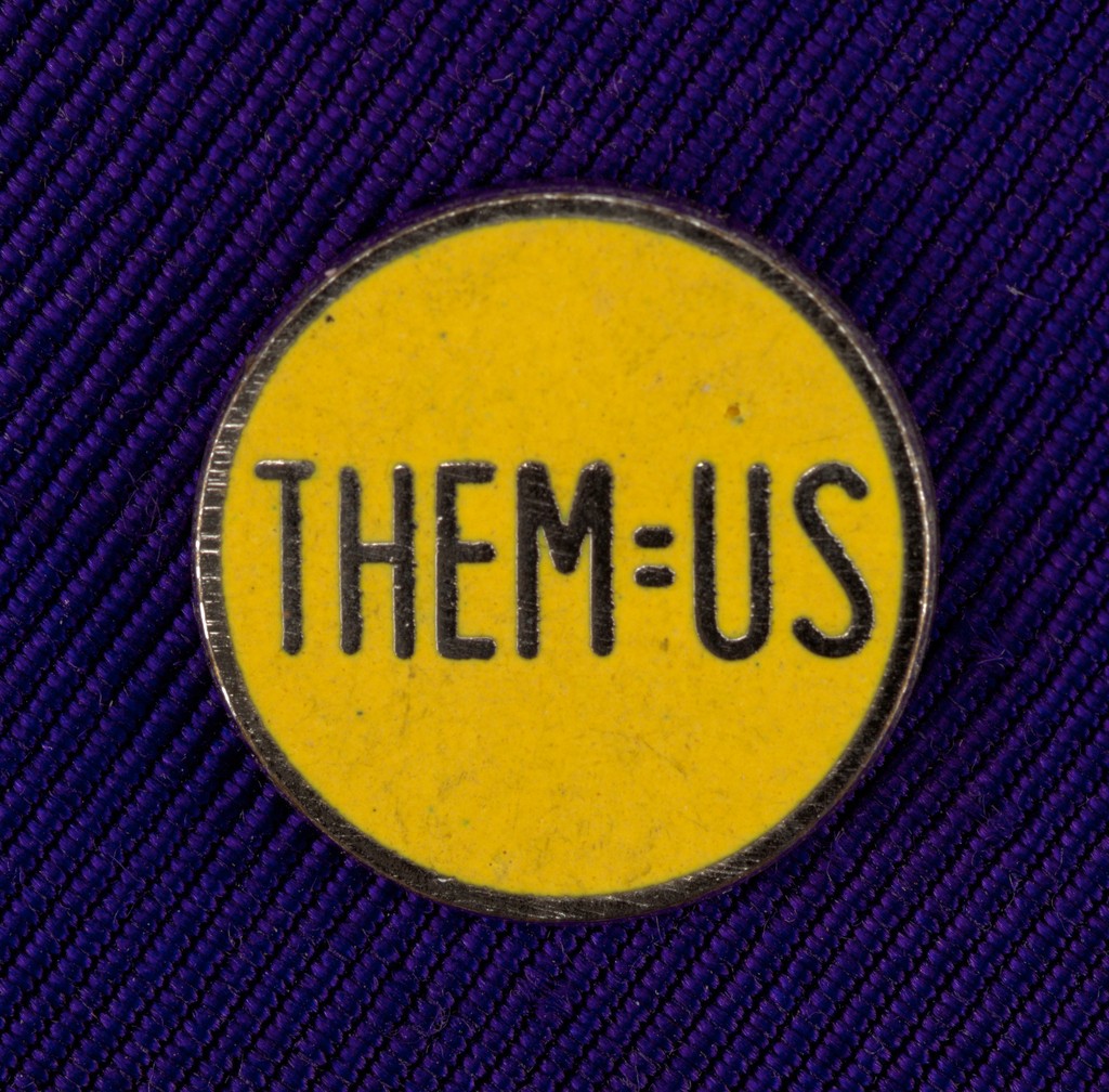THEM=US Pin, Tibor Kalman/M &amp; Co., ca. 1980–90