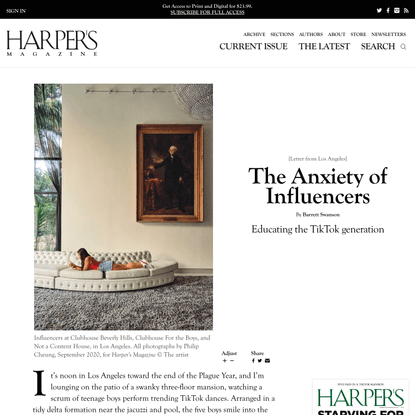 [Letter from Los Angeles] The Anxiety of Influencers, By Barrett Swanson | Harper’s Magazine